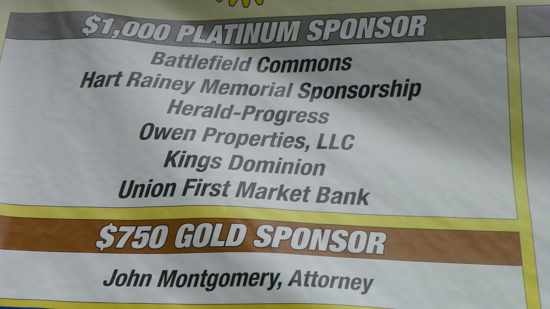 gold and platinum sponsors